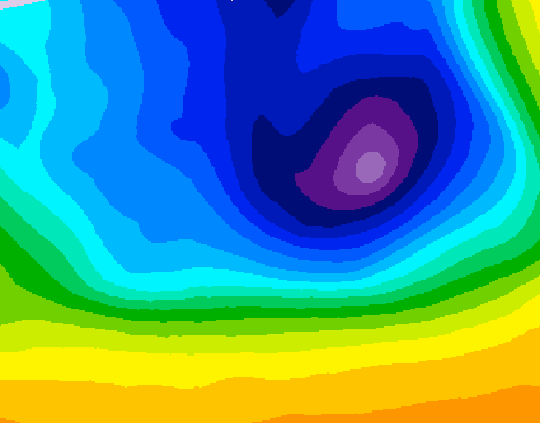 GDPS 500 millibar geopotential height 012 hour forecast chart for Canada based on 2026/03/30 0000Z data