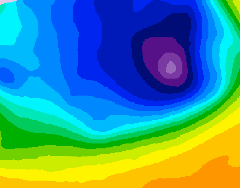 GDPS 500 millibar geopotential height 036 hour forecast chart for Canada based on 2026/03/30 0000Z data