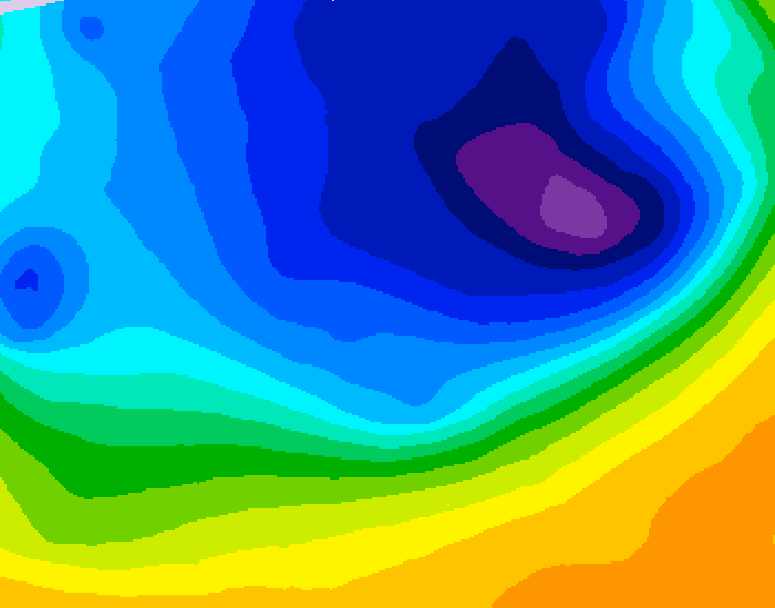 GDPS 500 millibar geopotential height 048 hour forecast chart for Canada based on 2026/03/30 0000Z data