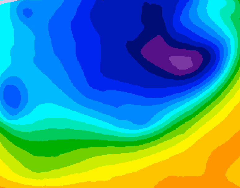 GDPS 500 millibar geopotential height 054 hour forecast chart for Canada based on 2026/03/30 0000Z data