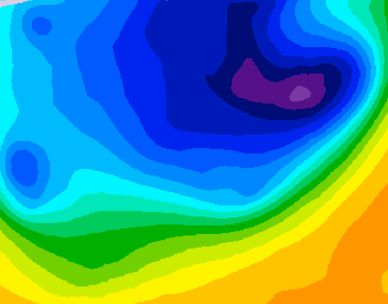 GDPS 500 millibar geopotential height 060 hour forecast chart for Canada based on 2026/03/30 0000Z data