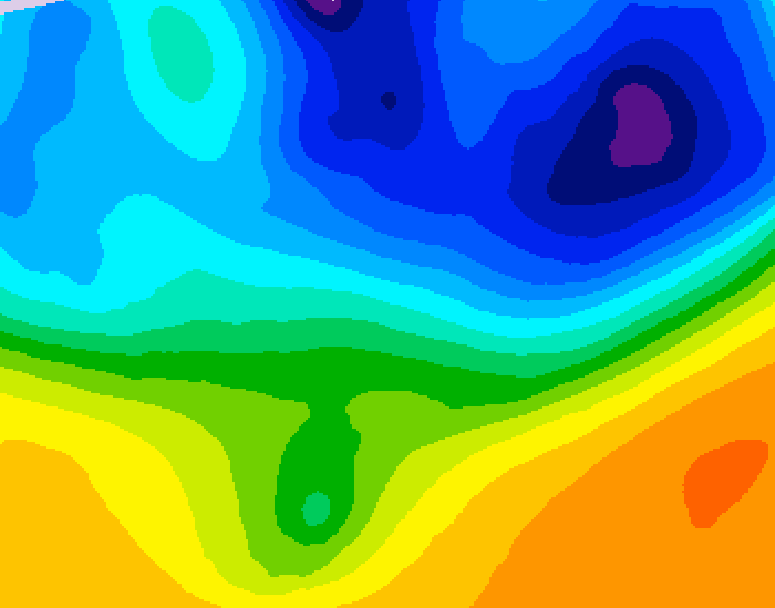 GDPS 500 millibar geopotential height 120 hour forecast chart for Canada based on 2026/03/30 0000Z data