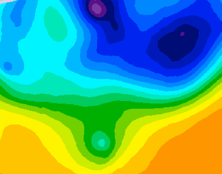 GDPS 500 millibar geopotential height 132 hour forecast chart for Canada based on 2026/03/30 0000Z data
