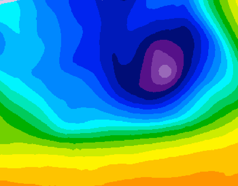GDPS 500 millibar geopotential height 006 hour forecast chart for Canada based on 2026/03/30 1200Z data