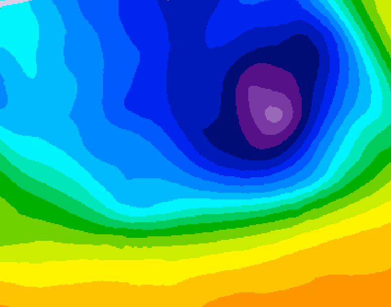 GDPS 500 millibar geopotential height 012 hour forecast chart for Canada based on 2026/03/30 1200Z data