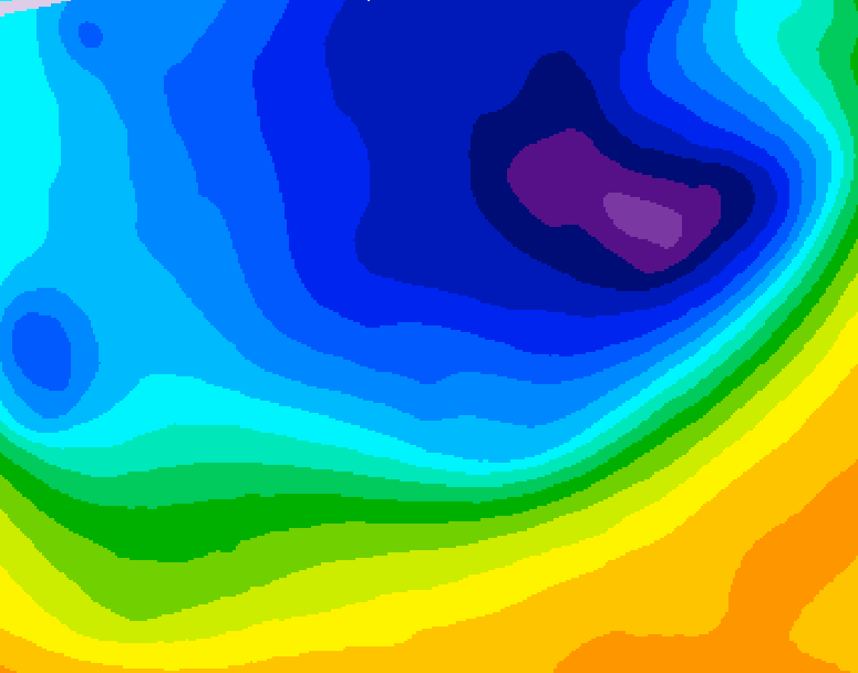 GDPS 500 millibar geopotential height 042 hour forecast chart for Canada based on 2026/03/30 1200Z data