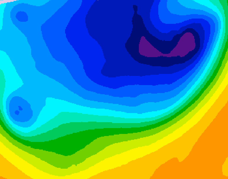 GDPS 500 millibar geopotential height 054 hour forecast chart for Canada based on 2026/03/30 1200Z data