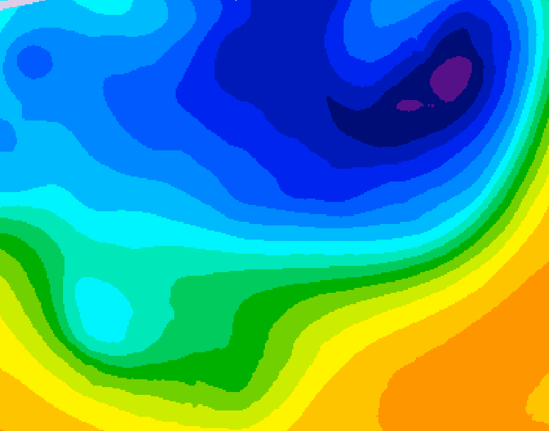 GDPS 500 millibar geopotential height 072 hour forecast chart for Canada based on 2026/03/30 1200Z data