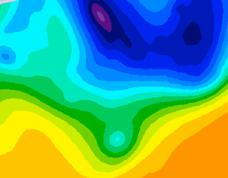 GDPS 500 millibar geopotential height 132 hour forecast chart for Canada based on 2026/03/30 1200Z data