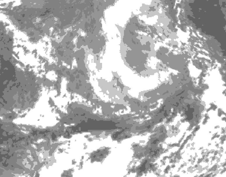 GDPS total cloud 018 hour forecast chart for Canada based on 2026/03/30 0000Z data