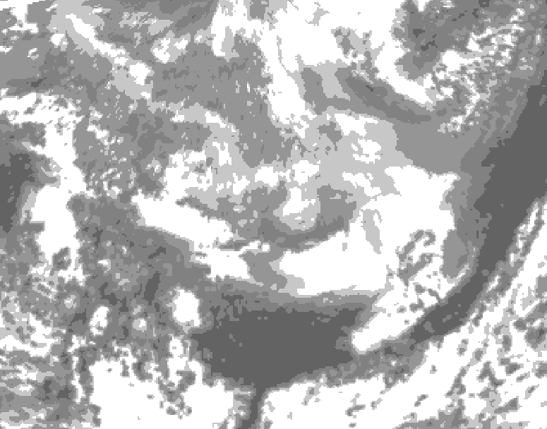 GDPS total cloud 078 hour forecast chart for Canada based on 2026/03/30 0000Z data