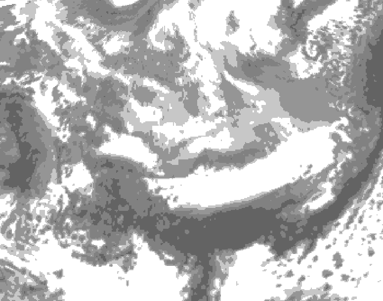 GDPS total cloud 090 hour forecast chart for Canada based on 2026/03/30 0000Z data