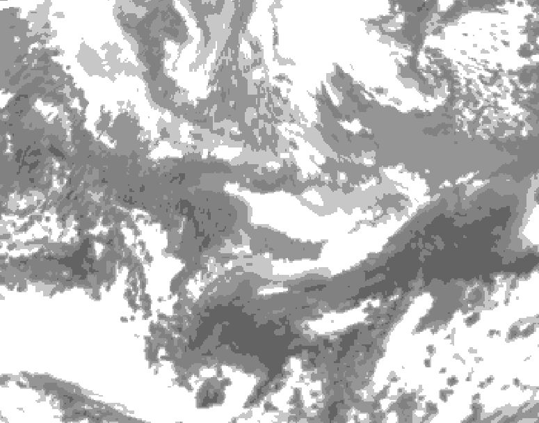 GDPS total cloud 120 hour forecast chart for Canada based on 2026/03/30 0000Z data