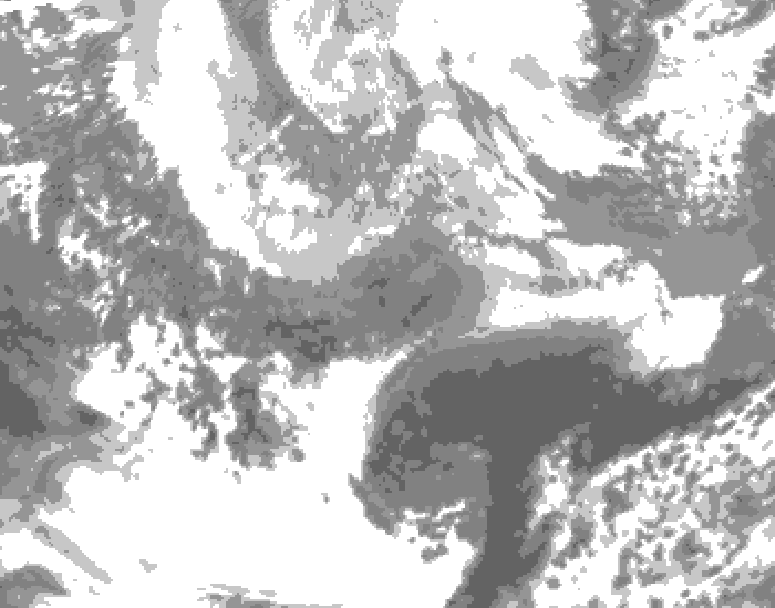 GDPS total cloud 150 hour forecast chart for Canada based on 2026/03/30 0000Z data