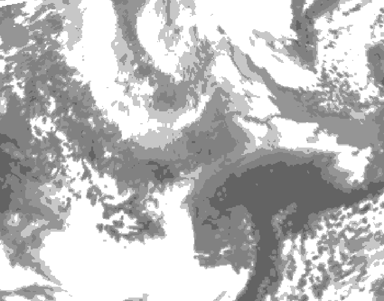 GDPS total cloud 156 hour forecast chart for Canada based on 2026/03/30 0000Z data