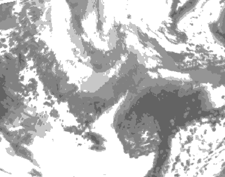 GDPS total cloud 162 hour forecast chart for Canada based on 2026/03/30 0000Z data
