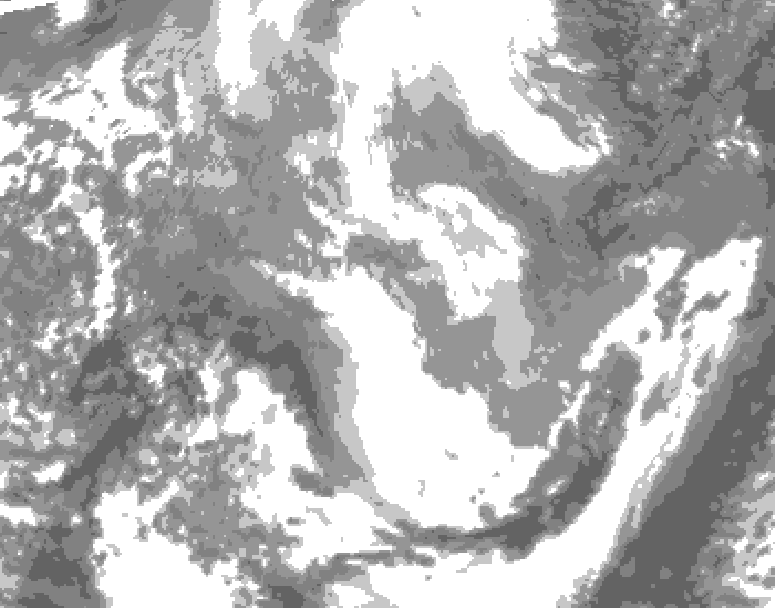 GDPS total cloud 222 hour forecast chart for Canada based on 2026/03/30 0000Z data