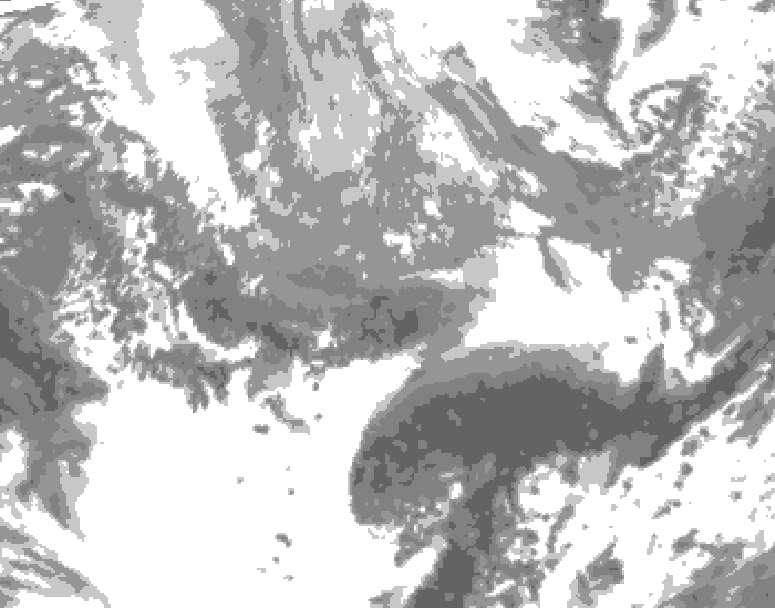 GDPS total cloud 132 hour forecast chart for Canada based on 2026/03/30 1200Z data