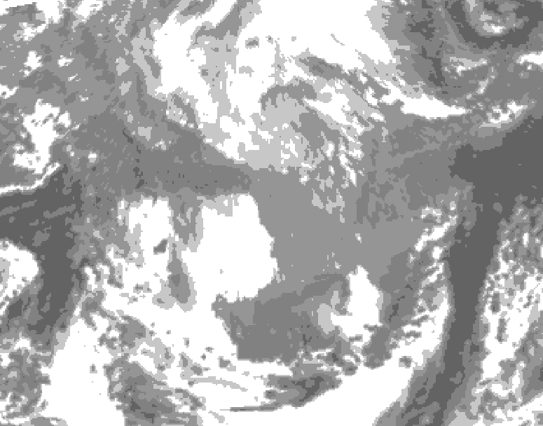 GDPS total cloud 180 hour forecast chart for Canada based on 2026/03/30 1200Z data