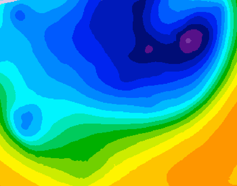 GDPS 500 millibar geopotential height 048 hour forecast chart for Canada based on 2026/03/31 0000Z data