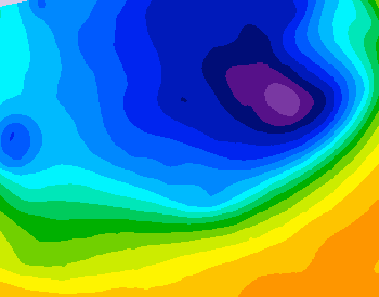 GDPS 500 millibar geopotential height 012 hour forecast chart for Canada based on 2026/03/31 1200Z data