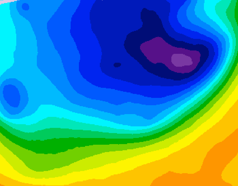 GDPS 500 millibar geopotential height 018 hour forecast chart for Canada based on 2026/03/31 1200Z data