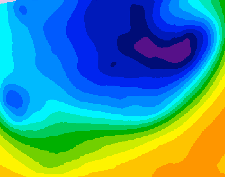 GDPS 500 millibar geopotential height 024 hour forecast chart for Canada based on 2026/03/31 1200Z data