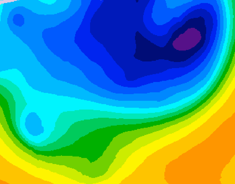 GDPS 500 millibar geopotential height 042 hour forecast chart for Canada based on 2026/03/31 1200Z data