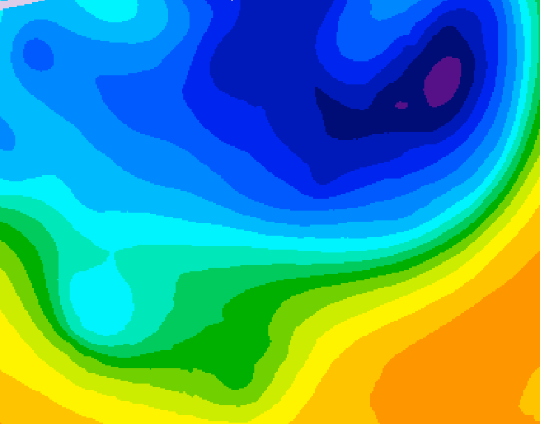 GDPS 500 millibar geopotential height 048 hour forecast chart for Canada based on 2026/03/31 1200Z data