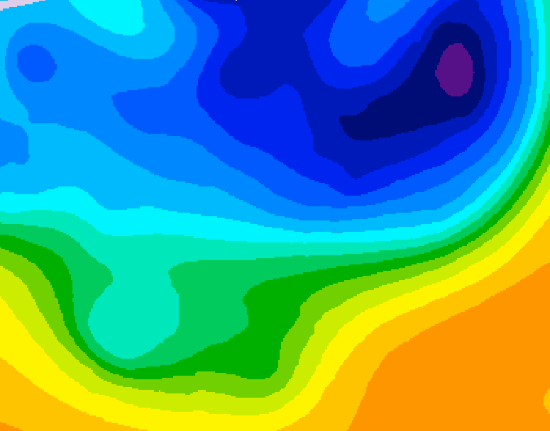 GDPS 500 millibar geopotential height 054 hour forecast chart for Canada based on 2026/03/31 1200Z data