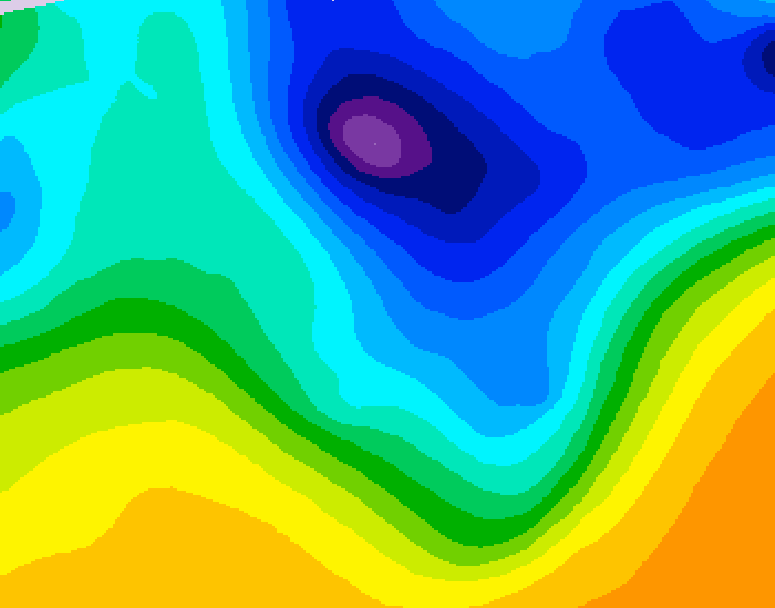 GDPS 500 millibar geopotential height 132 hour forecast chart for Canada based on 2026/03/31 1200Z data