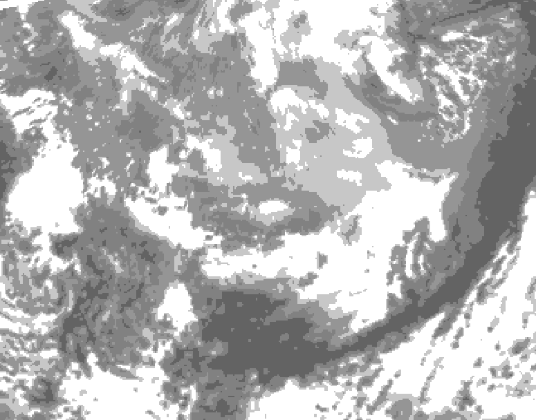 GDPS total cloud 048 hour forecast chart for Canada based on 2026/03/31 0000Z data