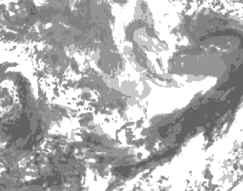 GDPS total cloud 018 hour forecast chart for Canada based on 2026/03/31 1200Z data