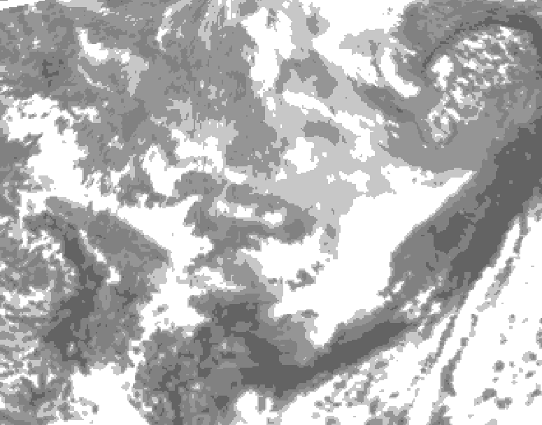 GDPS total cloud 030 hour forecast chart for Canada based on 2026/03/31 1200Z data