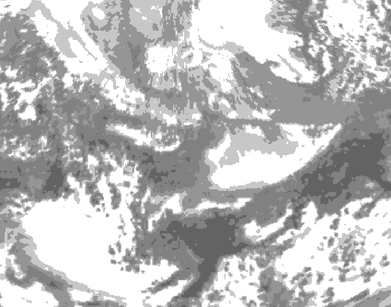 GDPS total cloud 090 hour forecast chart for Canada based on 2026/03/31 1200Z data