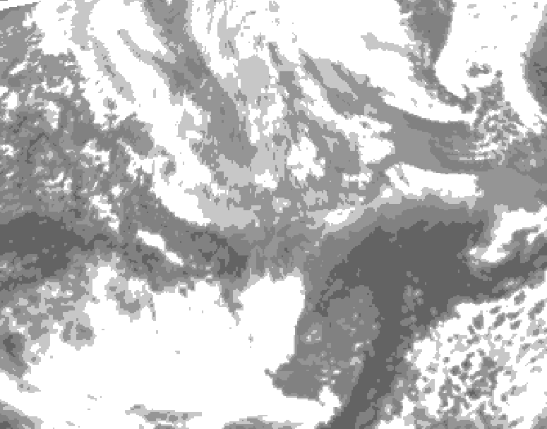 GDPS total cloud 120 hour forecast chart for Canada based on 2026/03/31 1200Z data