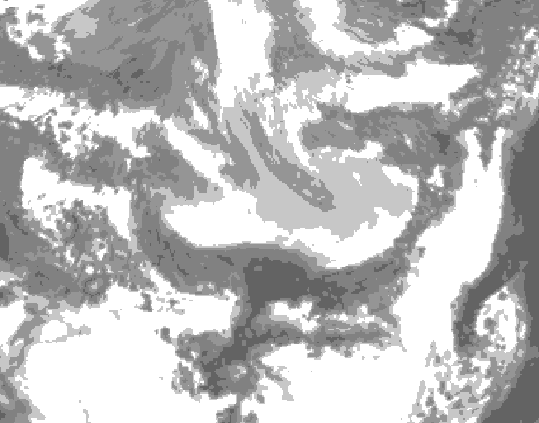 GDPS total cloud 222 hour forecast chart for Canada based on 2026/03/31 1200Z data