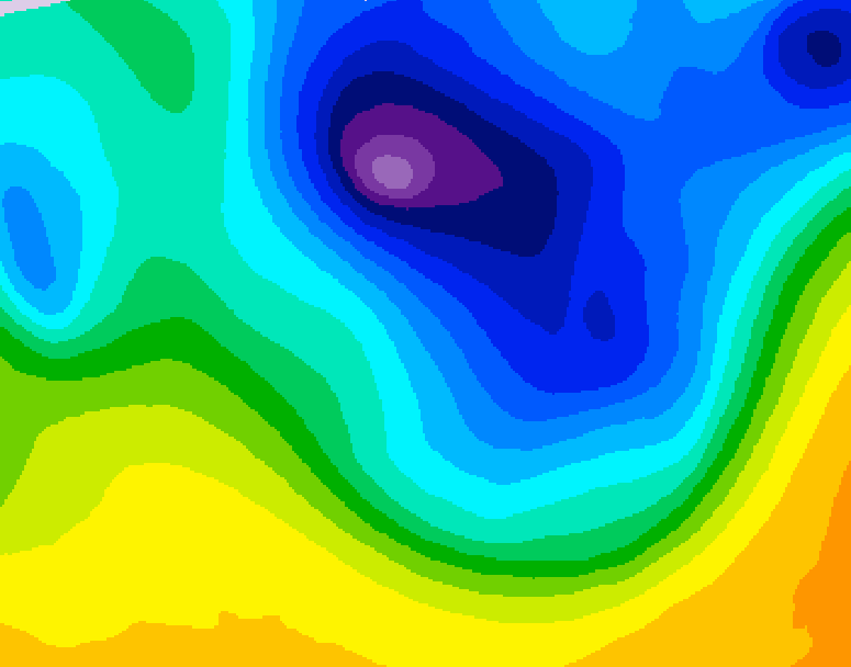 GDPS 500 millibar geopotential height 132 hour forecast chart for Canada based on 2026/04/01 0000Z data
