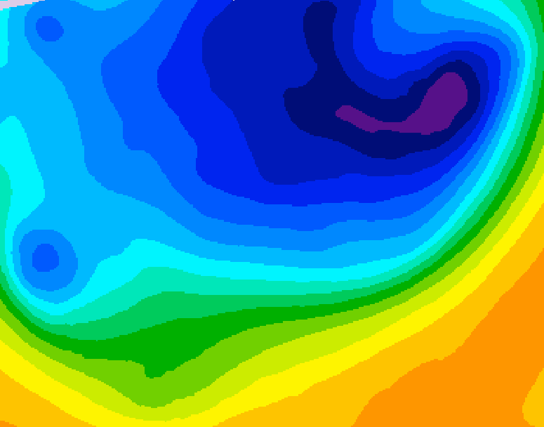 GDPS 500 millibar geopotential height 006 hour forecast chart for Canada based on 2026/04/01 1200Z data