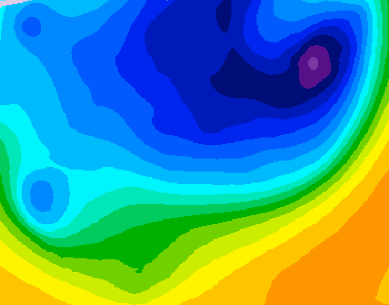 GDPS 500 millibar geopotential height 012 hour forecast chart for Canada based on 2026/04/01 1200Z data
