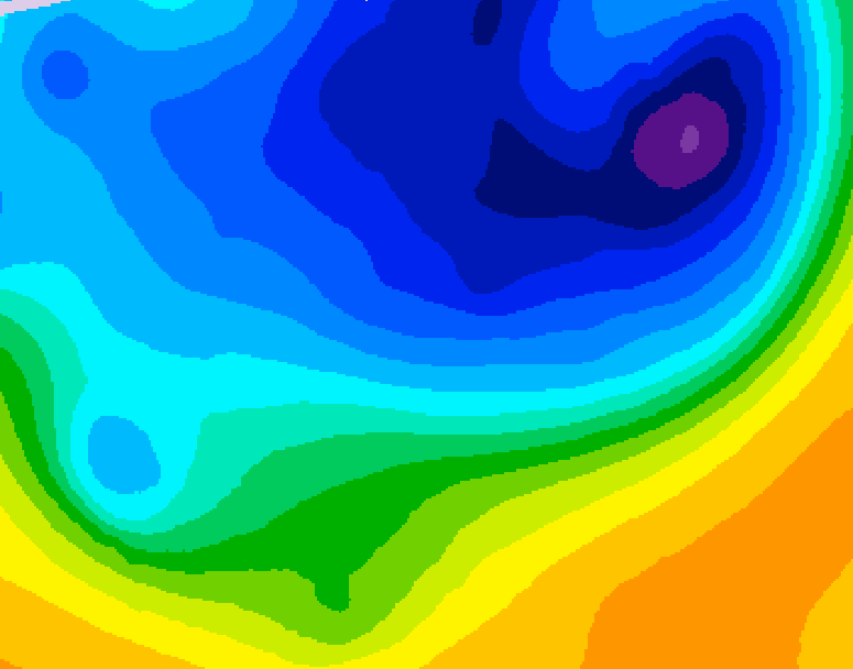 GDPS 500 millibar geopotential height 018 hour forecast chart for Canada based on 2026/04/01 1200Z data