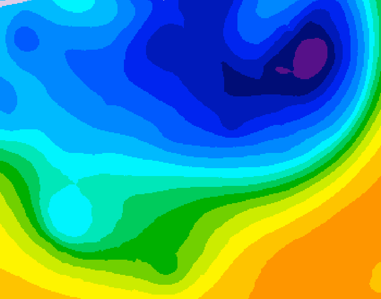 GDPS 500 millibar geopotential height 024 hour forecast chart for Canada based on 2026/04/01 1200Z data