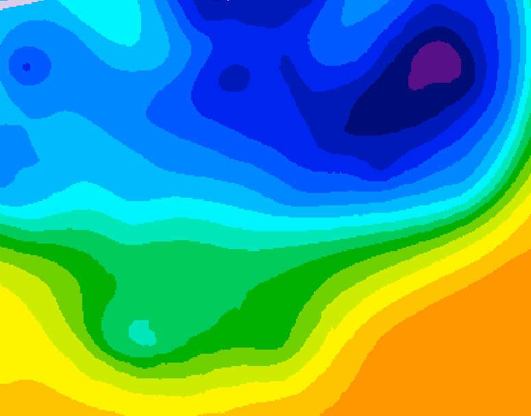 GDPS 500 millibar geopotential height 036 hour forecast chart for Canada based on 2026/04/01 1200Z data
