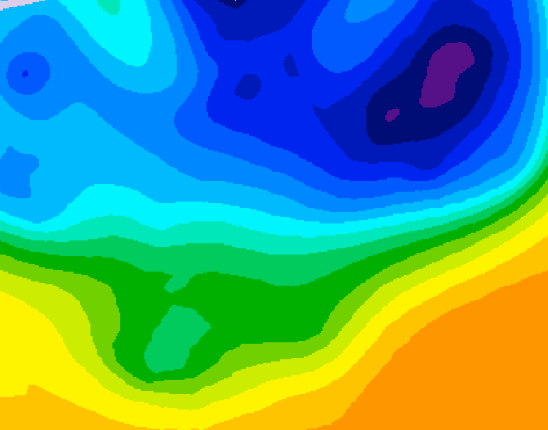 GDPS 500 millibar geopotential height 042 hour forecast chart for Canada based on 2026/04/01 1200Z data