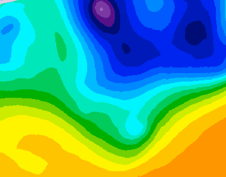 GDPS 500 millibar geopotential height 090 hour forecast chart for Canada based on 2026/04/01 1200Z data