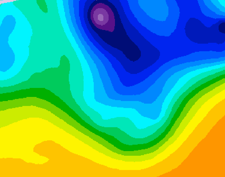 GDPS 500 millibar geopotential height 102 hour forecast chart for Canada based on 2026/04/01 1200Z data