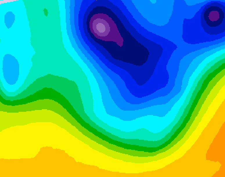 GDPS 500 millibar geopotential height 114 hour forecast chart for Canada based on 2026/04/01 1200Z data