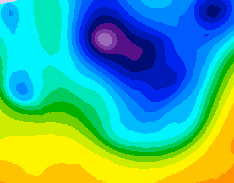 GDPS 500 millibar geopotential height 126 hour forecast chart for Canada based on 2026/04/01 1200Z data