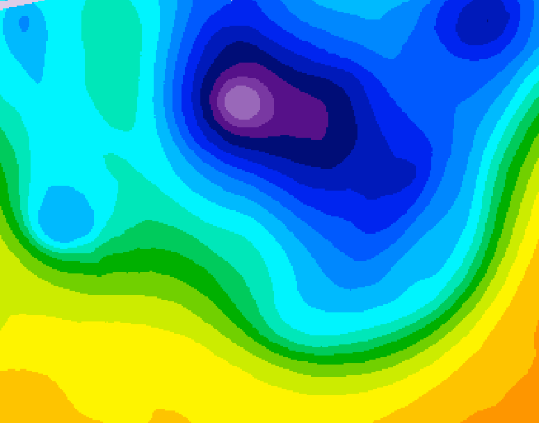 GDPS 500 millibar geopotential height 132 hour forecast chart for Canada based on 2026/04/01 1200Z data