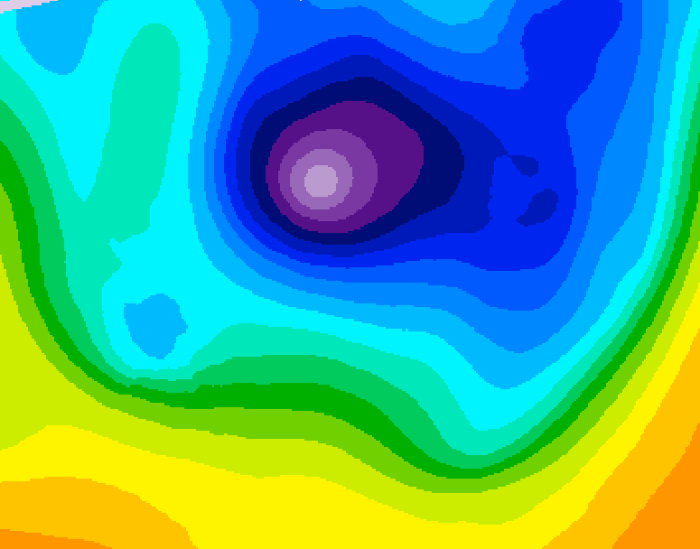 GDPS 500 millibar geopotential height 150 hour forecast chart for Canada based on 2026/04/01 1200Z data